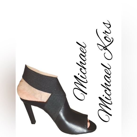 MICHAEL,Michael Kors Ames Open Toe Booties in Black Leather Size 7. MSRP $150 - Picture 11 of 14